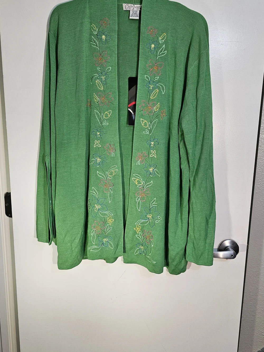 Silk Assets Diane Von Furstenberg Vintage 100% Silk Embroidered Cardigan 1X